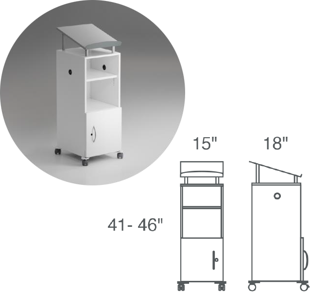 Dimensions for Mobile Lectern by Great Openings