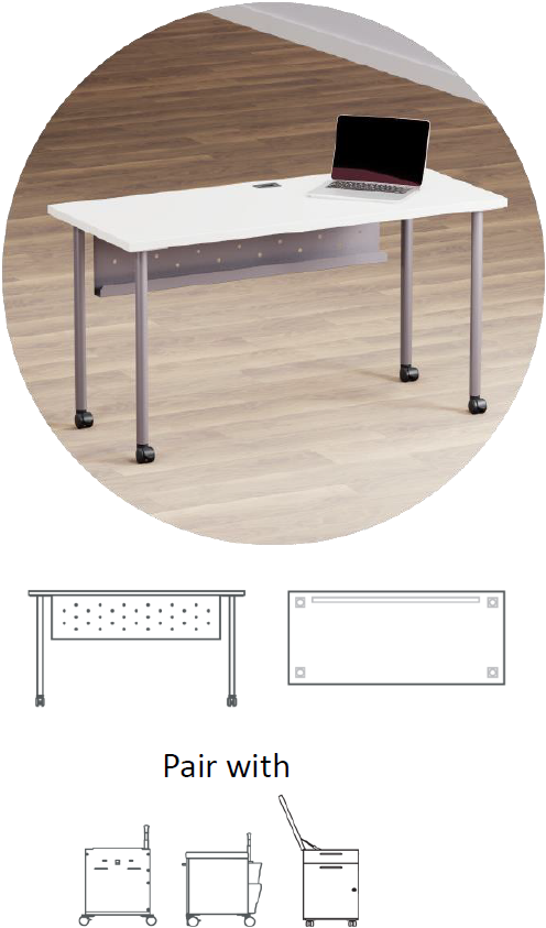 4 Leg Mobile Teacher's Desk Four Leg Mobile Teacher's Desk by Great Openings