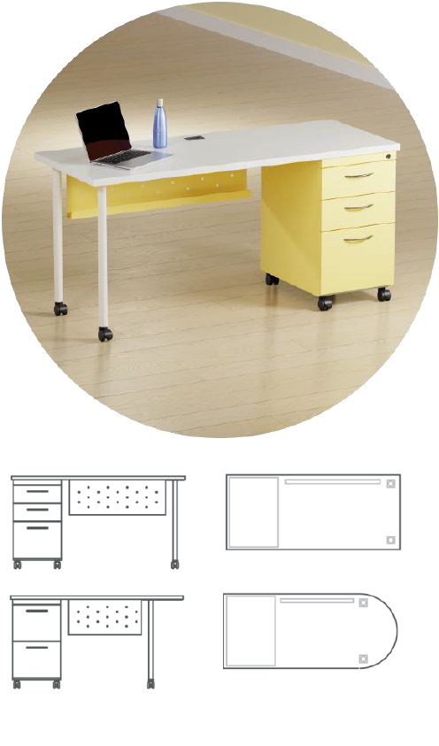 Single Pedestal Mobile Teacher's Desk by Great Openings